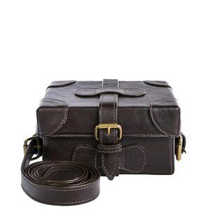 NWT HIDESIGN Small Boxy Leather Bag Brown